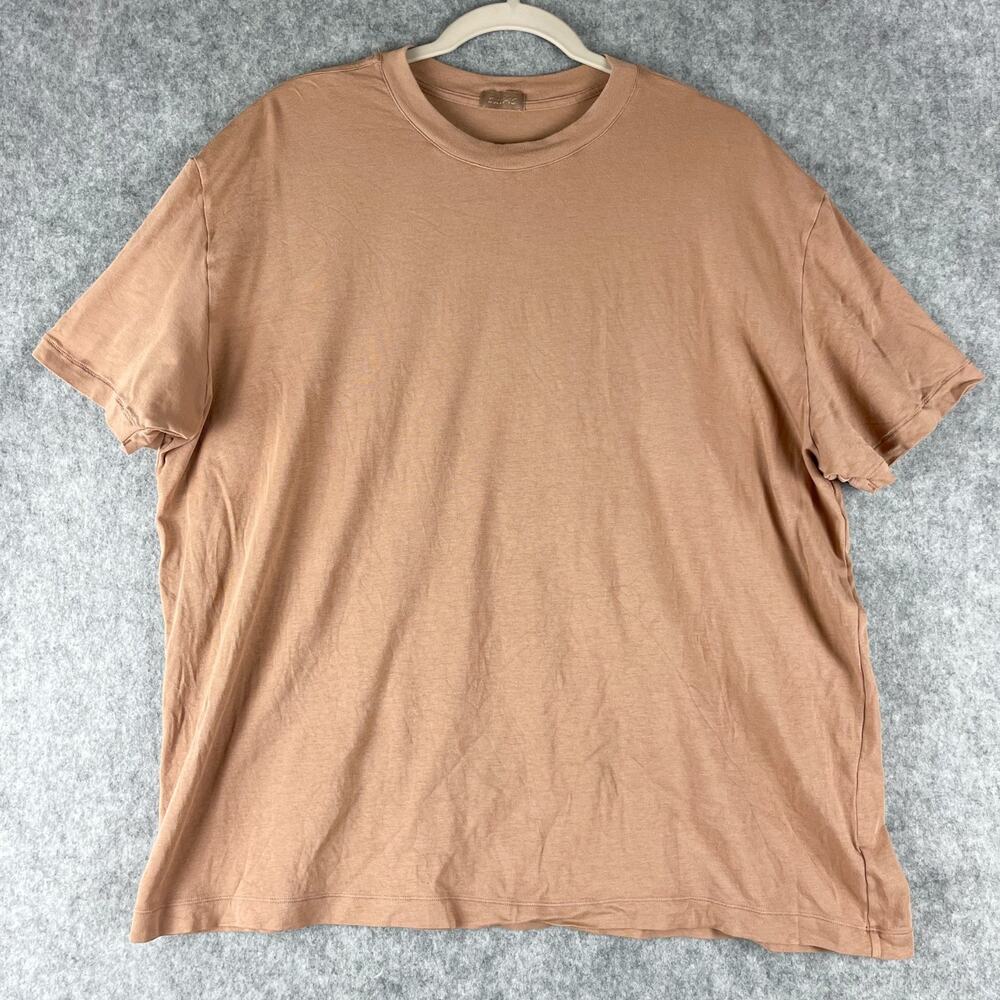 Skims Modal Blend T-Shirt Womens 2X Tan Short Sleeve Stretchy Crew Neck Soft